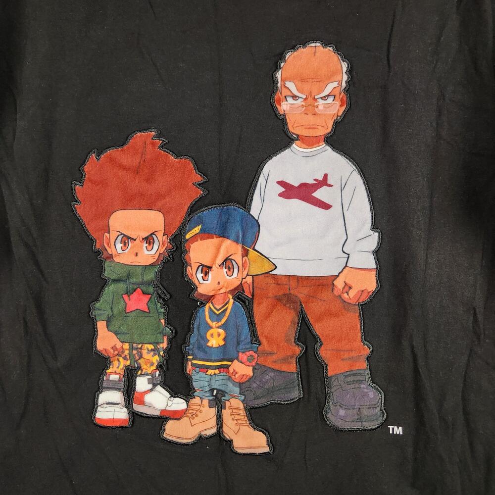 The Boondocks Shirt Mens XL Black Chibi Characters Graphic Cartoon Funny Street